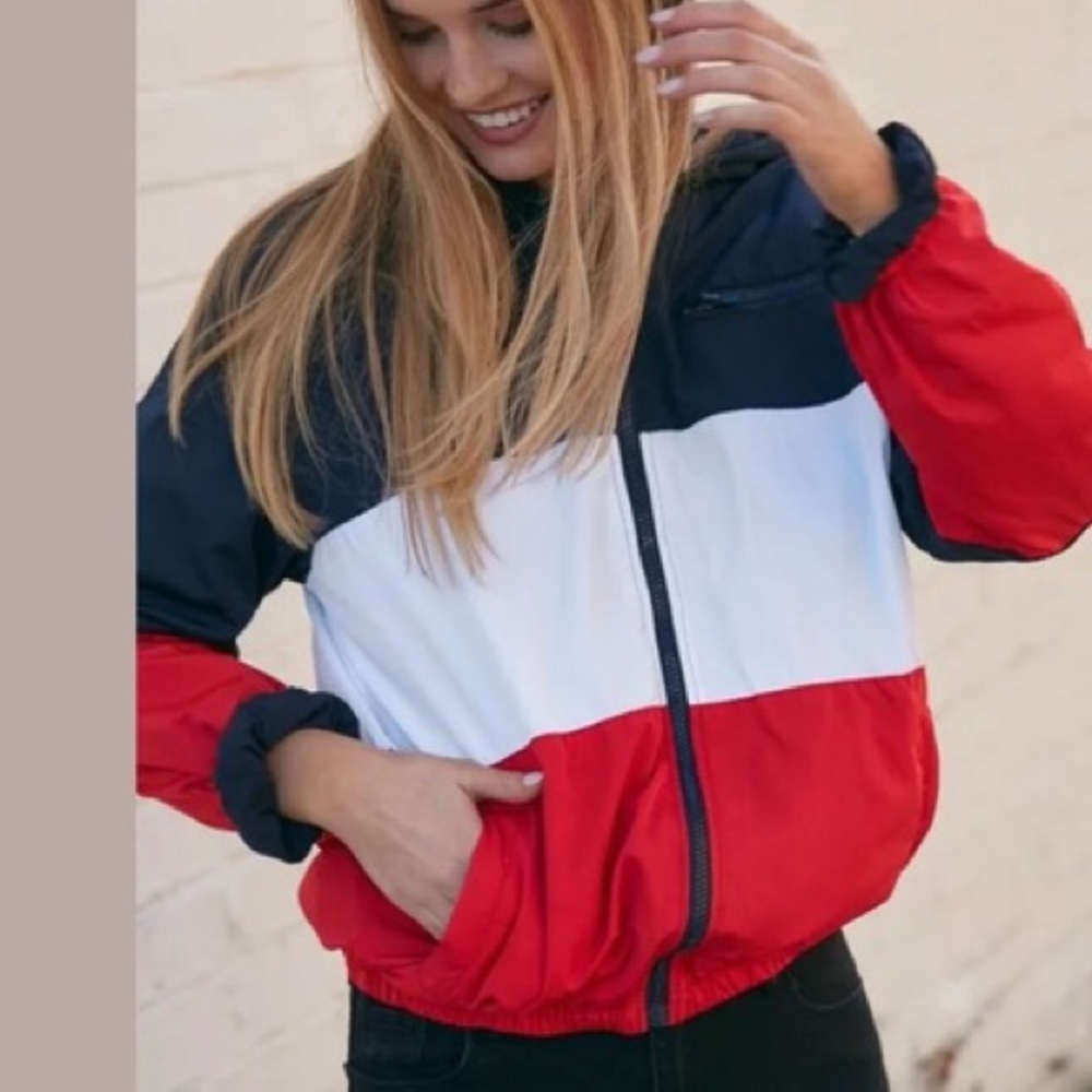 NWOT Brandy Melville Red/White/Blue Jacket 1 Size